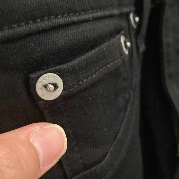 Rag & Bone High Rise Ankle Skinny Black Jeans - Picture 4 of 12